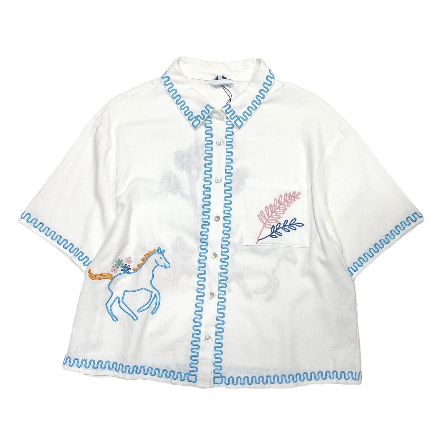 Button Down Shorts Set Off White