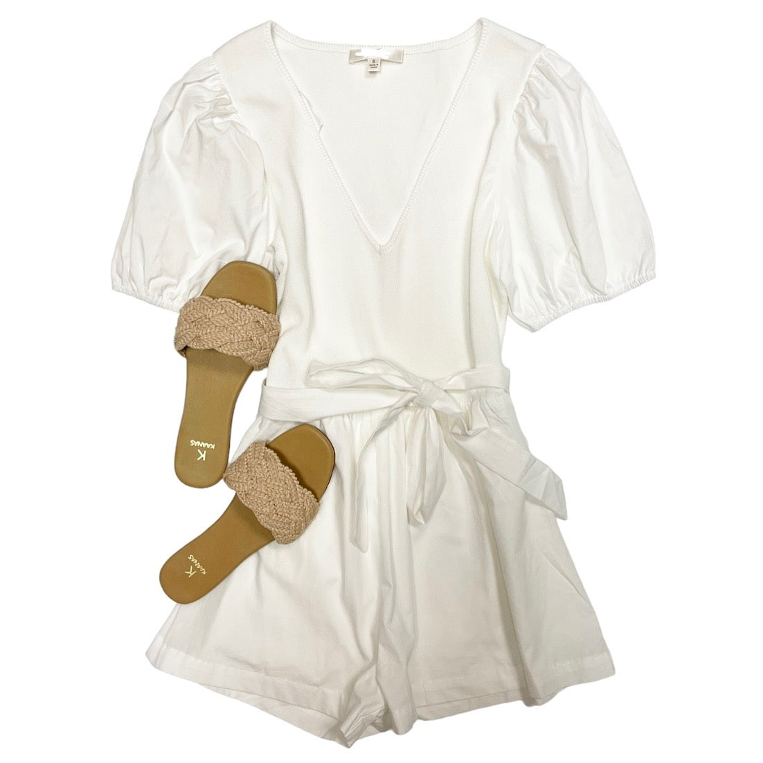 Belted Romper White