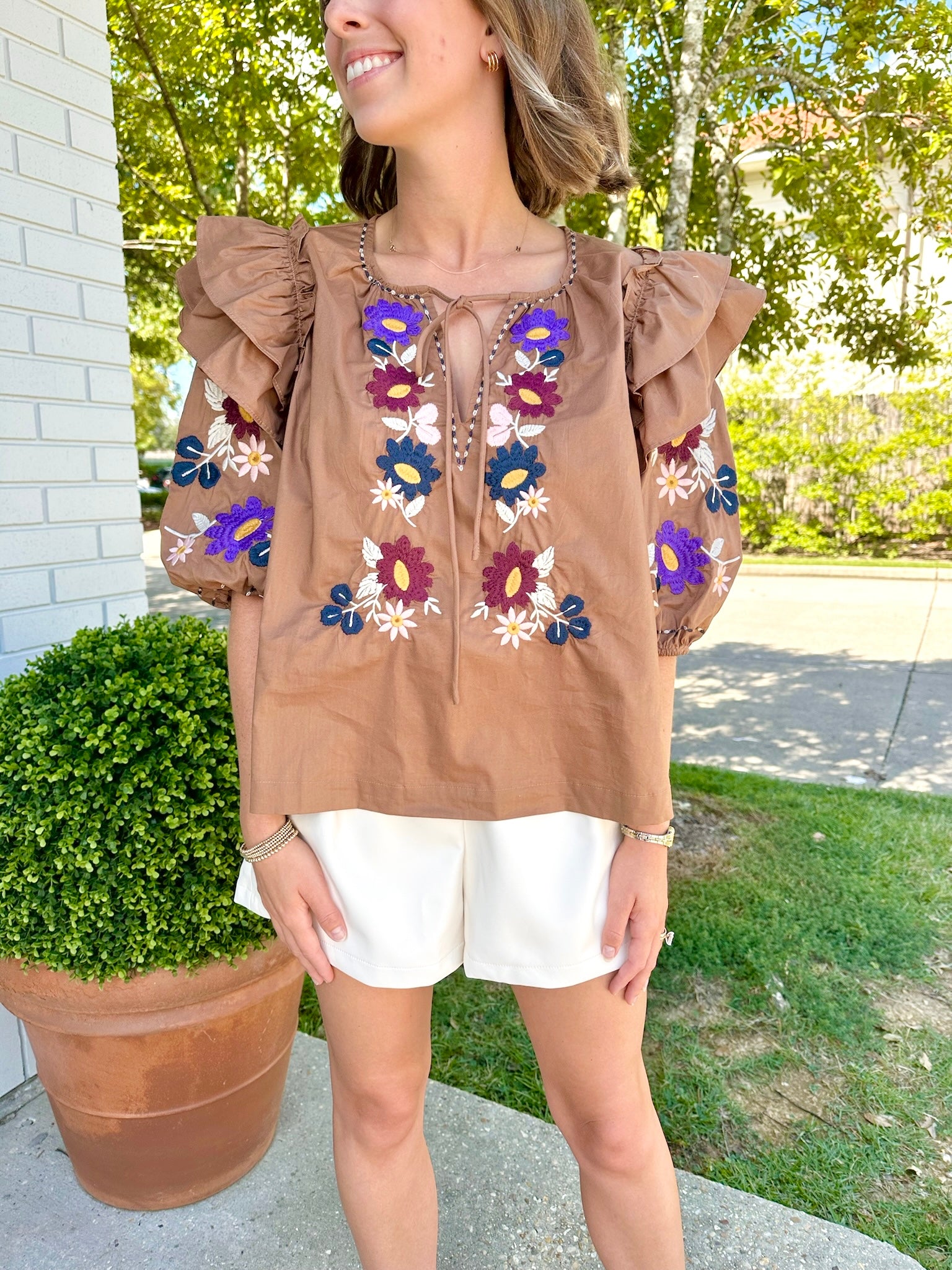 Gwen Embroidered Top