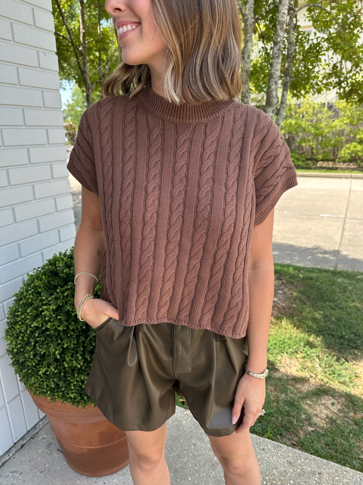 Cropped Sweater Brown