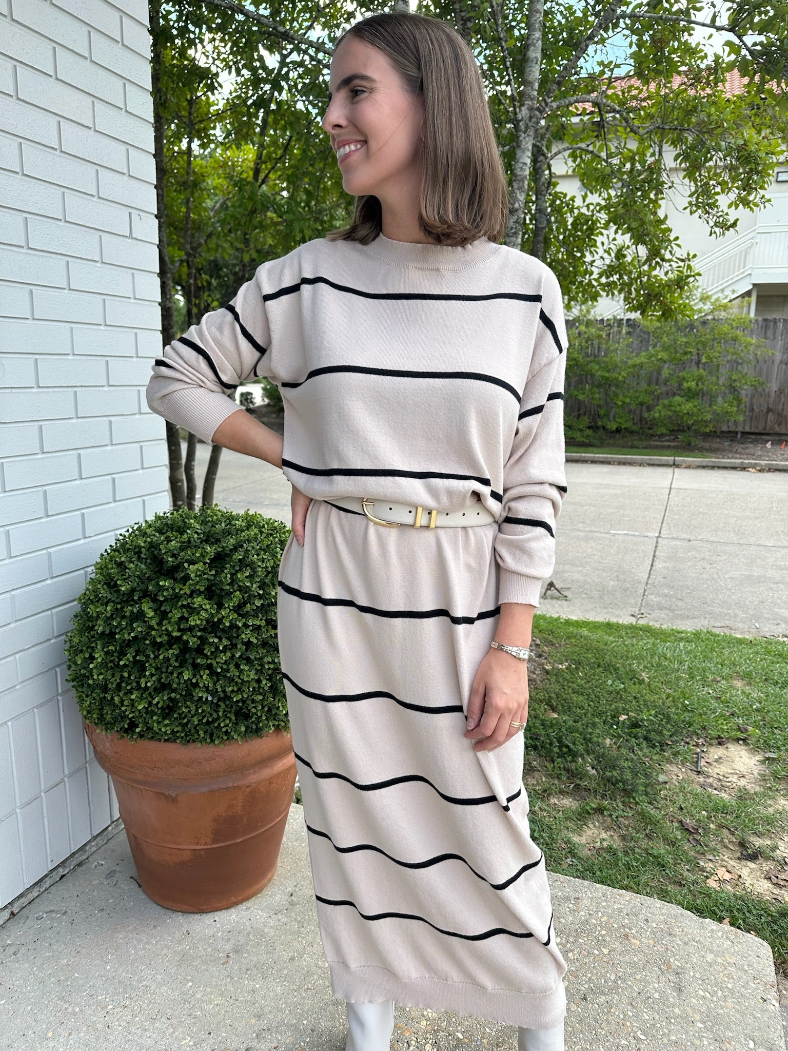 Stripe Sweater Maxi Dress