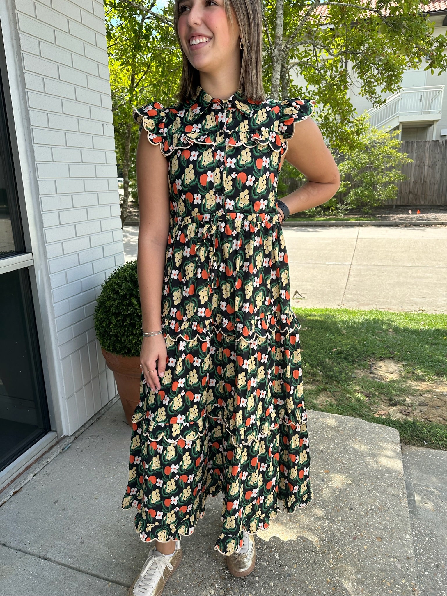 Printed Midi Dress