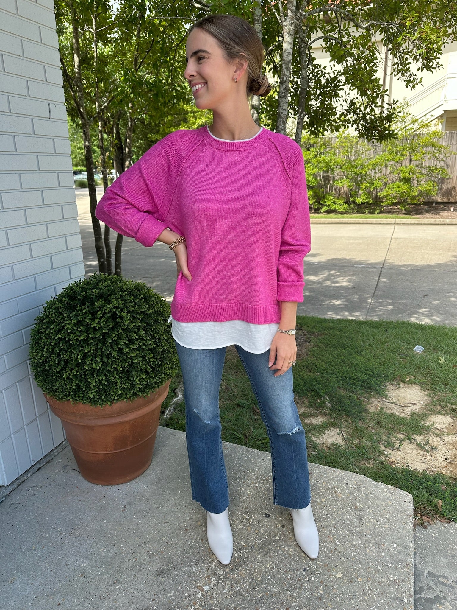 Buffy Combo Sweater Pink