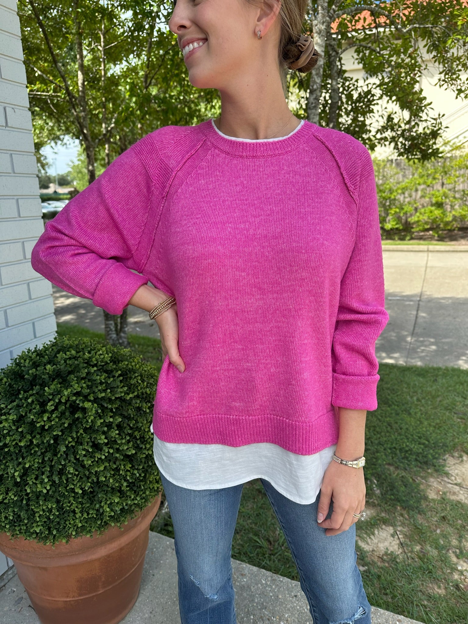 Buffy Combo Sweater Pink