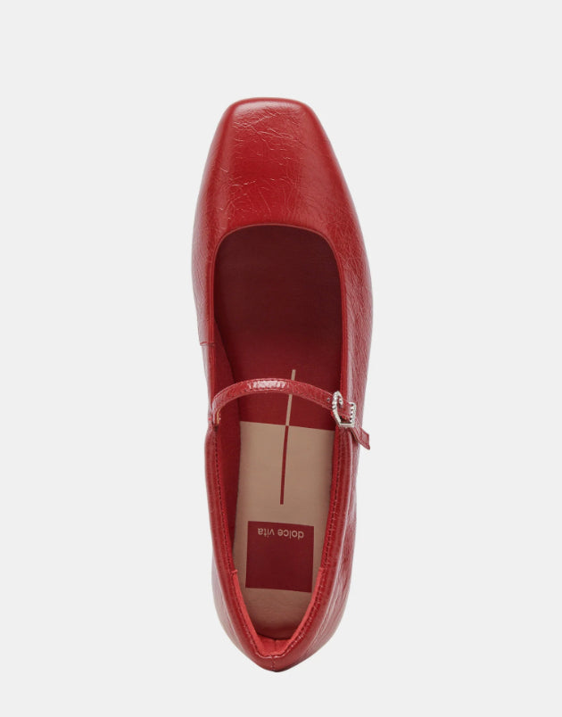 Crinkle Ballet Flat Red