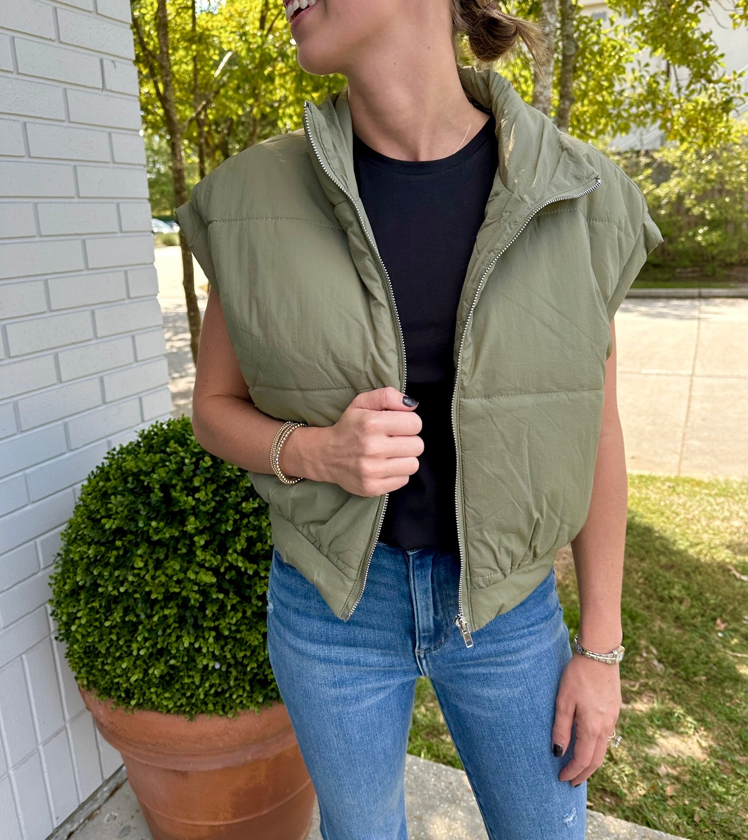 Jemma Puffer Vest Olive