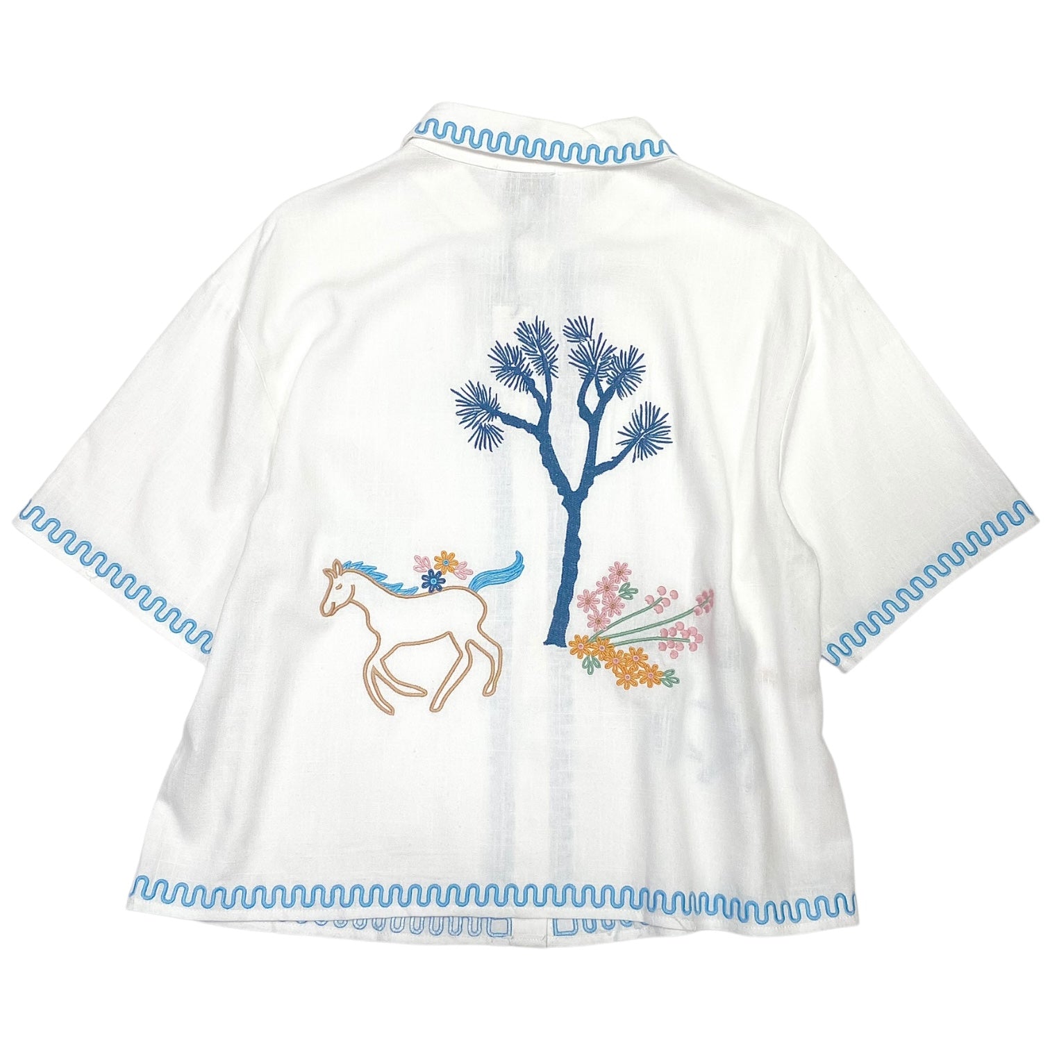Button Down Shorts Set Off White