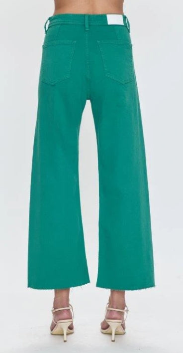 Penny Crop Wide Leg Jean Viridian