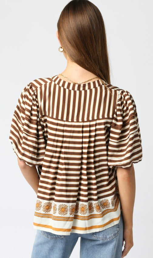 Nikki Top Cream Brown