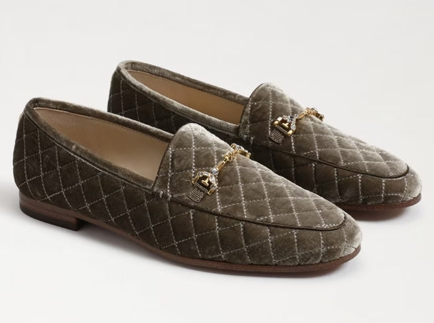 Velvet Chain Bit Loafer Sage