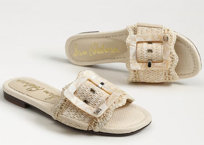 Bambi Buckle Sandal Linen